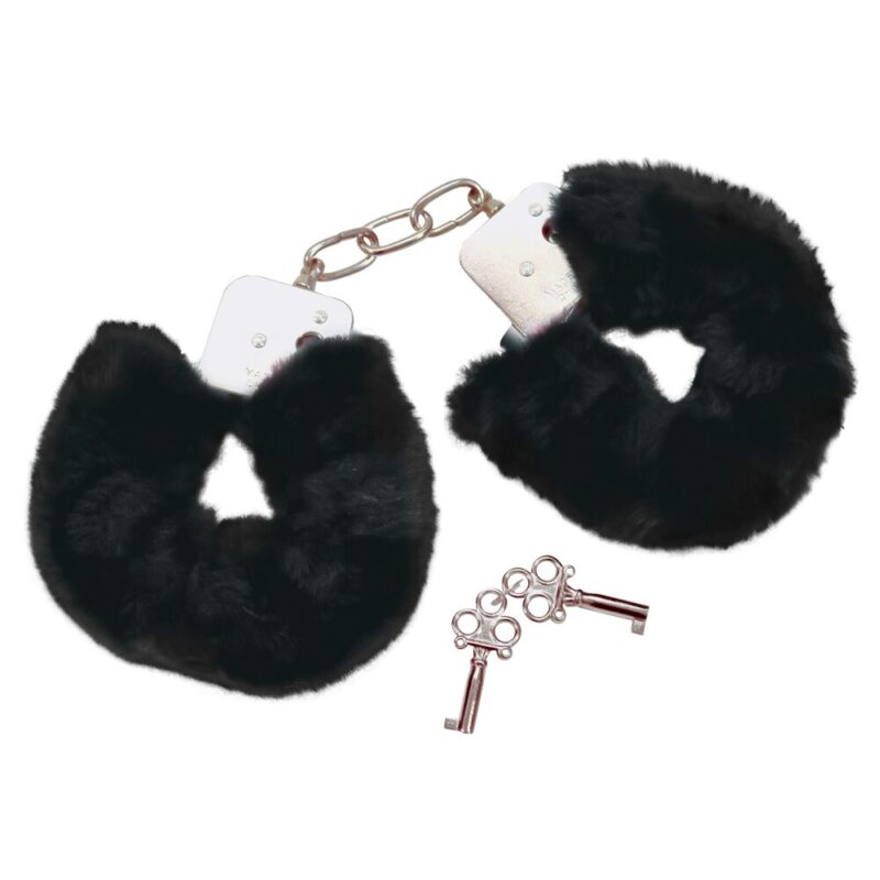 | Bad Kitty Black Plush Handcuffs