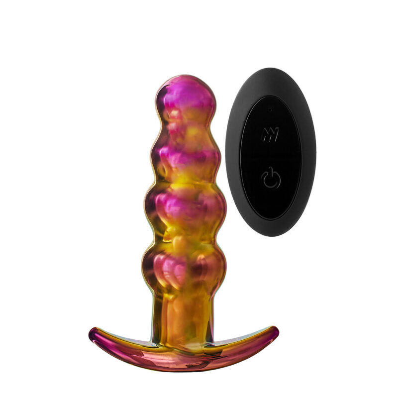 | Glamour Glass Remote Control Beaded Butt Plug