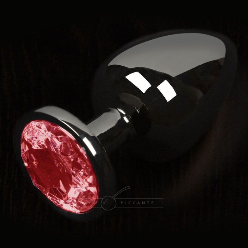 | Dolce Piccante Graphite Style Small Anal Plug With Red Gem