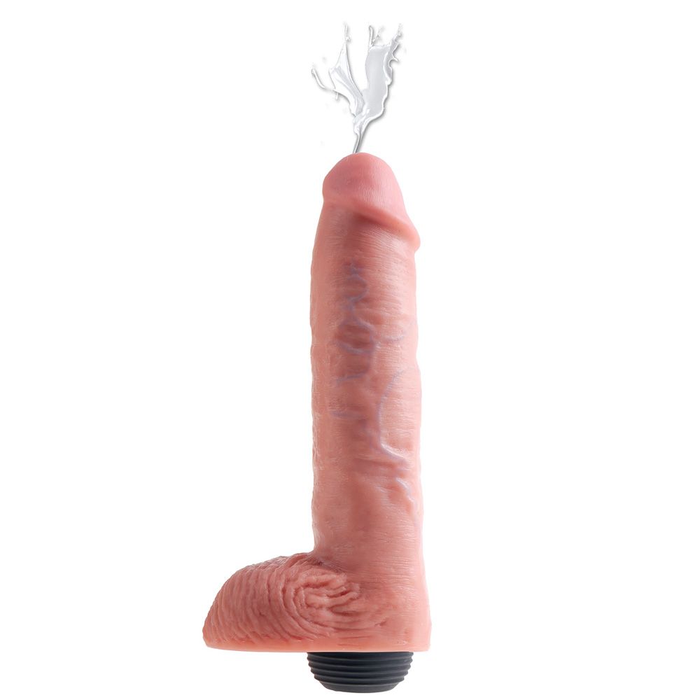 | King Cock 11 Inch Squirting Cock With Balls Flesh