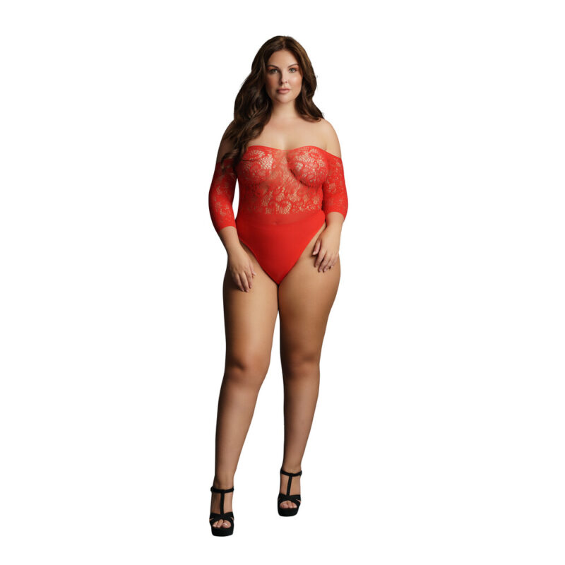 | Le Desir Crotchless Rhinestone Teddy Red UK 14 to 20