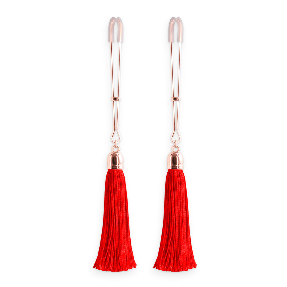 | Bound Nipple Clamps Red Tassel