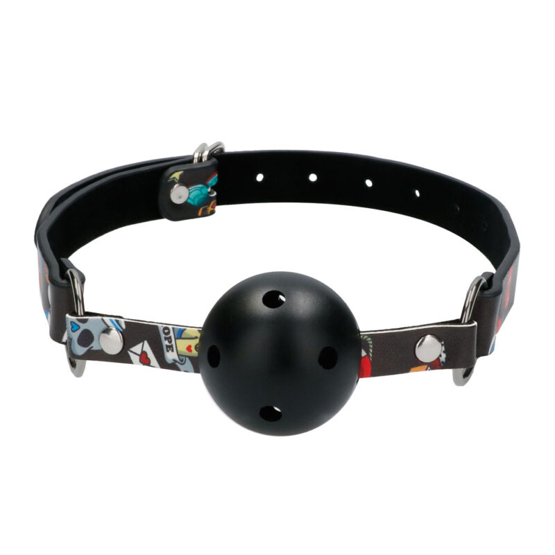 | Ouch Breathable Ball Gag With Printed Leather Straps