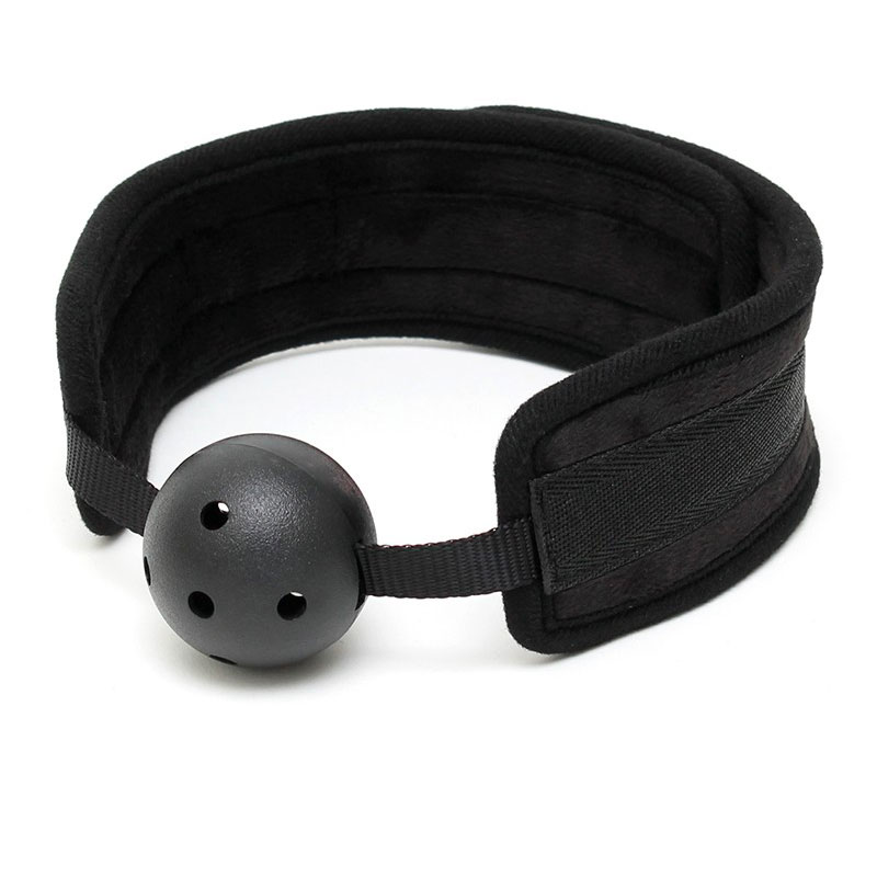 | Black Padded Mouth Gag With Breathable Ball