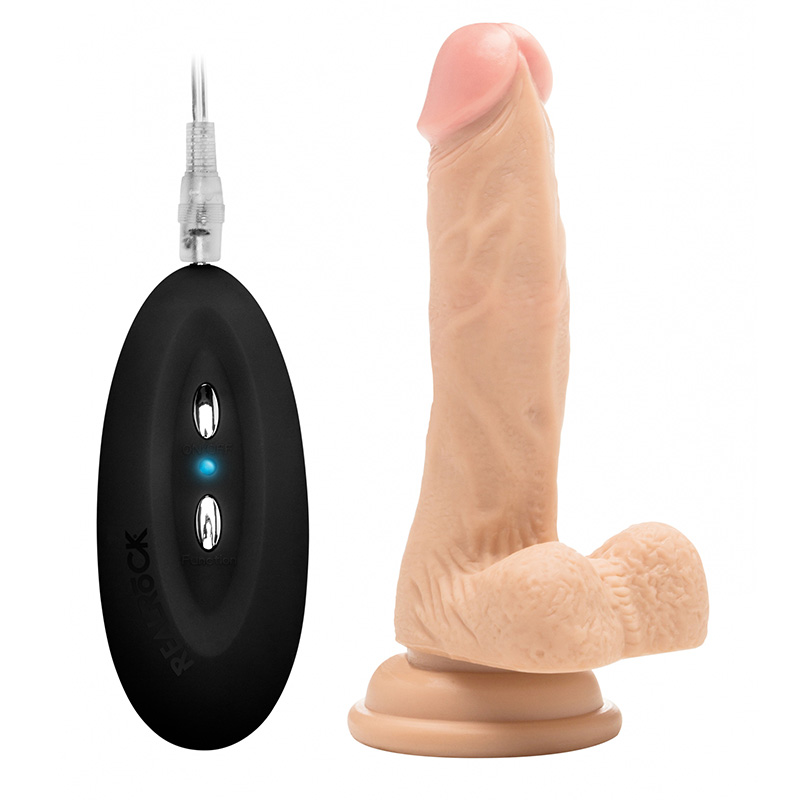 | RealRock 7 Inch Vibrating Realistic Cock With Scrotum