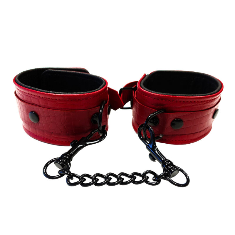 | Rouge Garments Leather Croc Print Ankle Cuffs