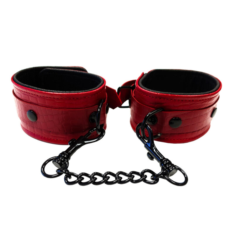 | Rouge Garments Leather Croc Print Wrist Cuffs